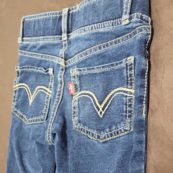 Levi's Jeggings Leggings Skinny Jean Style Comfy Stretch Elastane Kids Size 4T - Picture 5 of 7